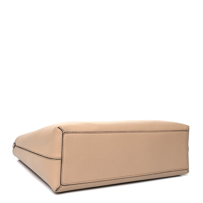 Burberry Grainy Calfskin Haymarket Check Medium Reversible Tote Camel 14 of 14