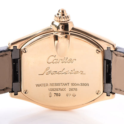 Cartier 18K Yellow Gold Alligator 31mm Roadster Quartz Watch 5 of 7
