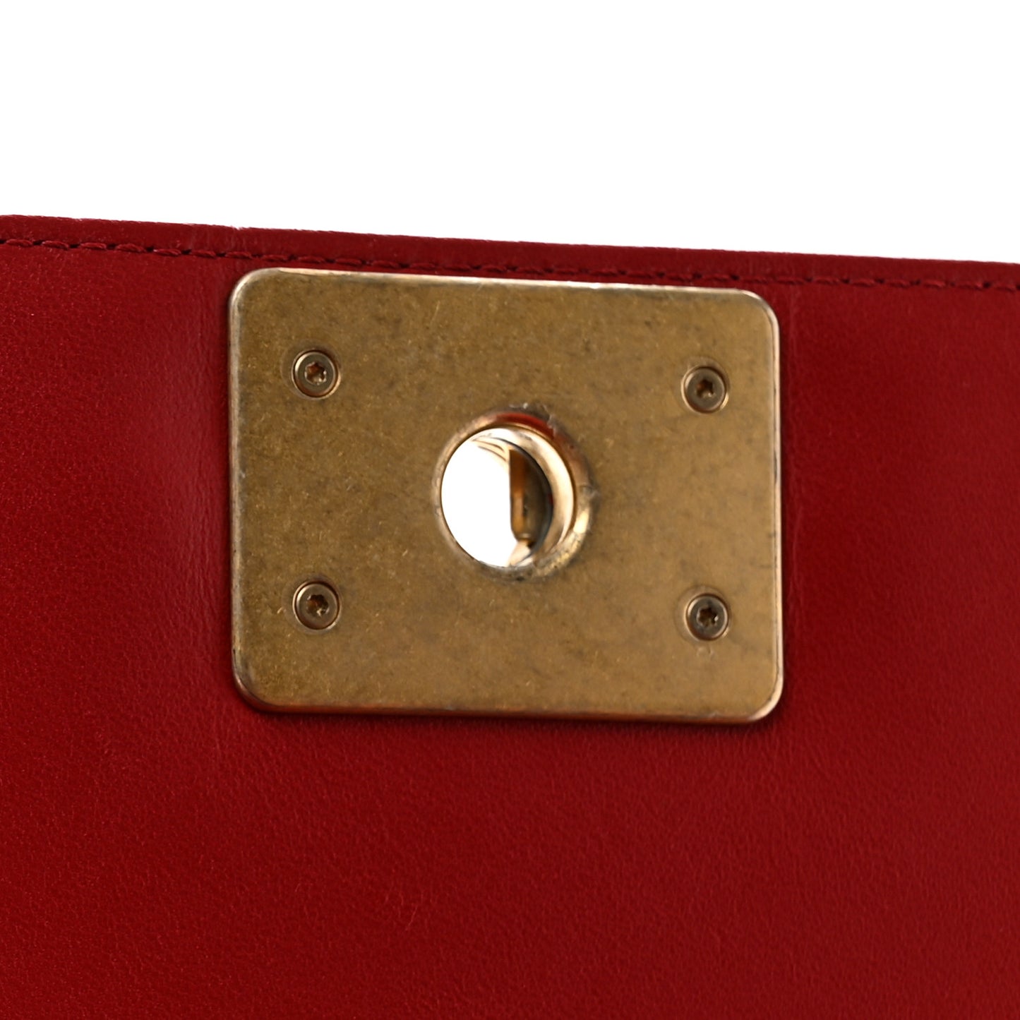 Calfskin Quilted Medium Boy Flap Red