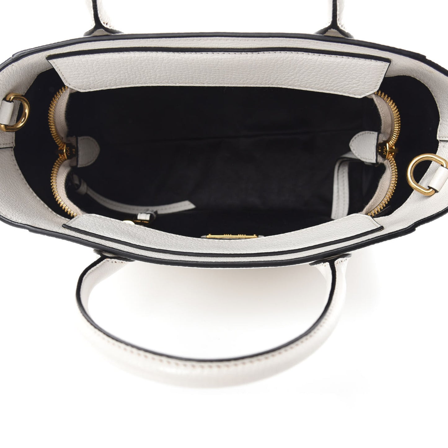 Goatskin Madras Zip Tote White