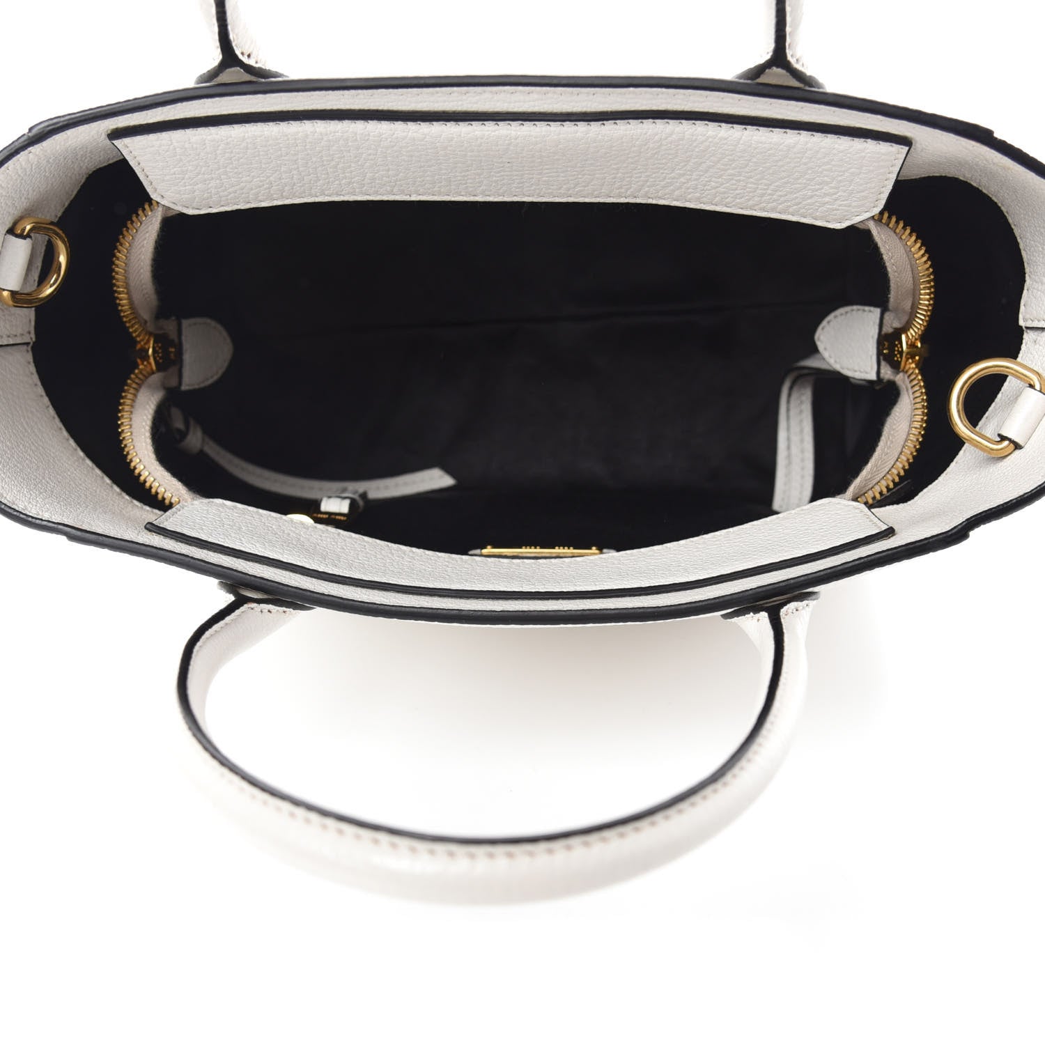 Miu Miu Goatskin Madras Zip Tote White 5 of 14