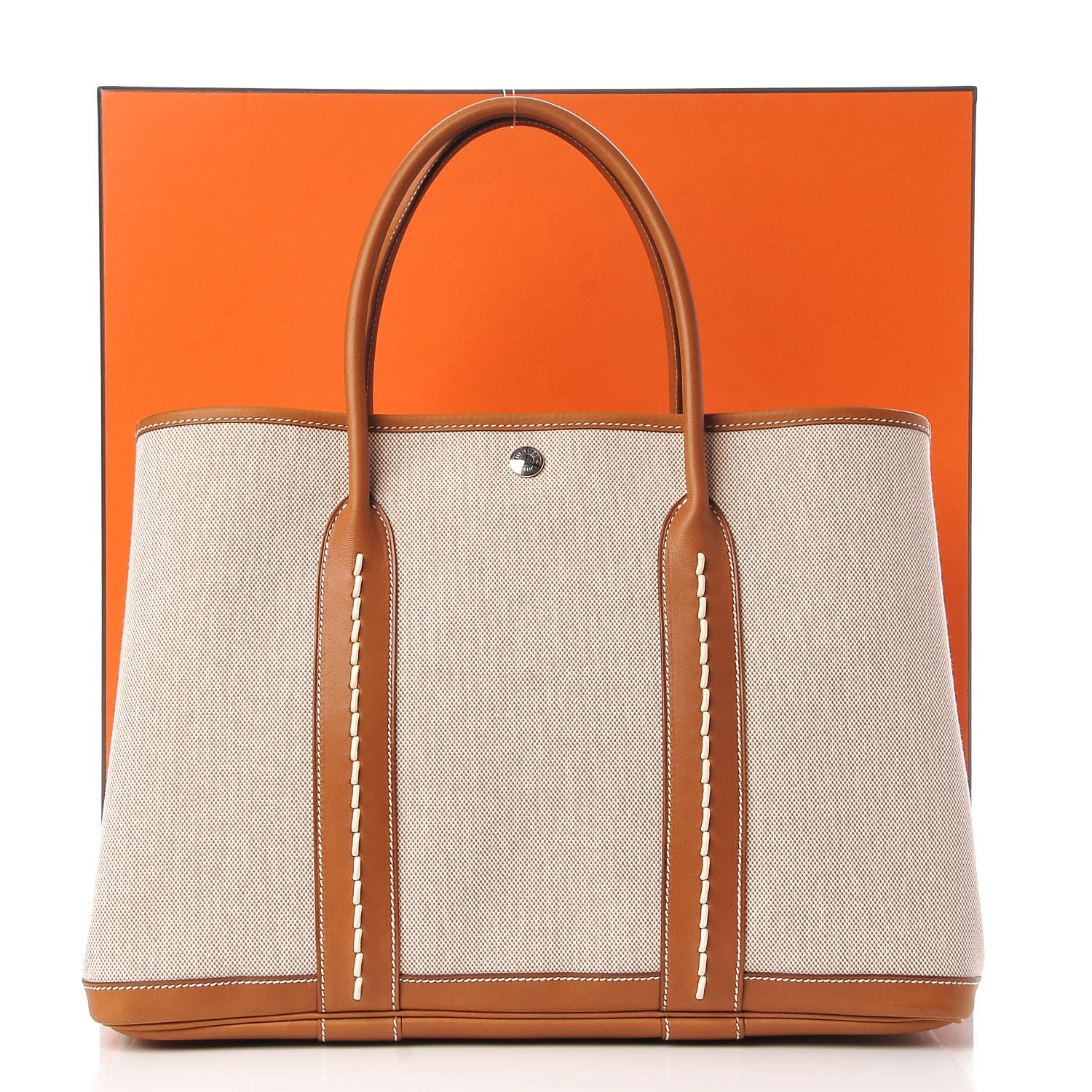 Hermes Barenia Toile Garden Party 36 MM Tote Ecru 10 of 10