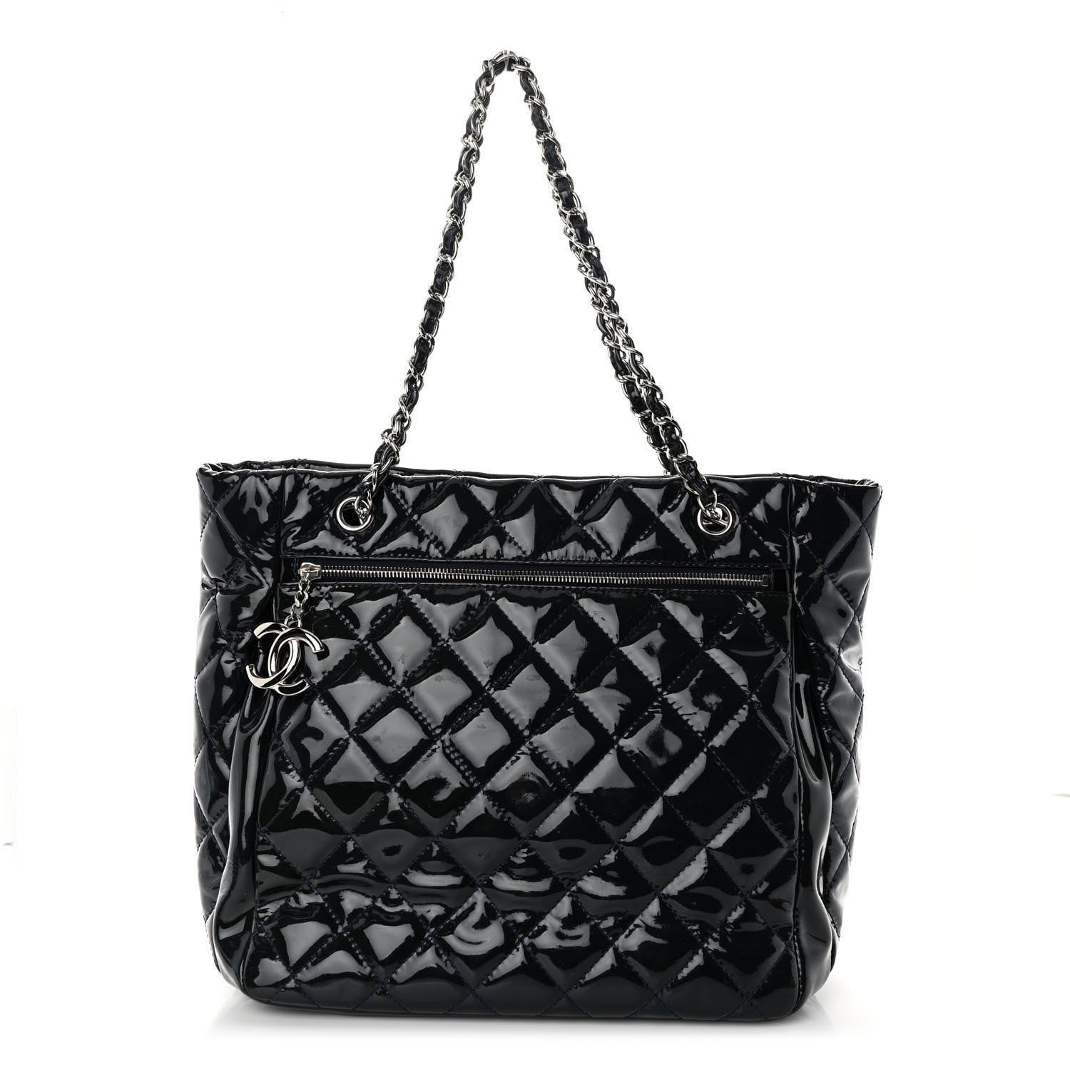 Chanel Patent Quilted Chic and Glitter Large Tote Black 1 of 9