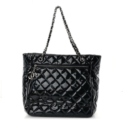 Chanel Patent Quilted Chic and Glitter Large Tote Black 1 of 9