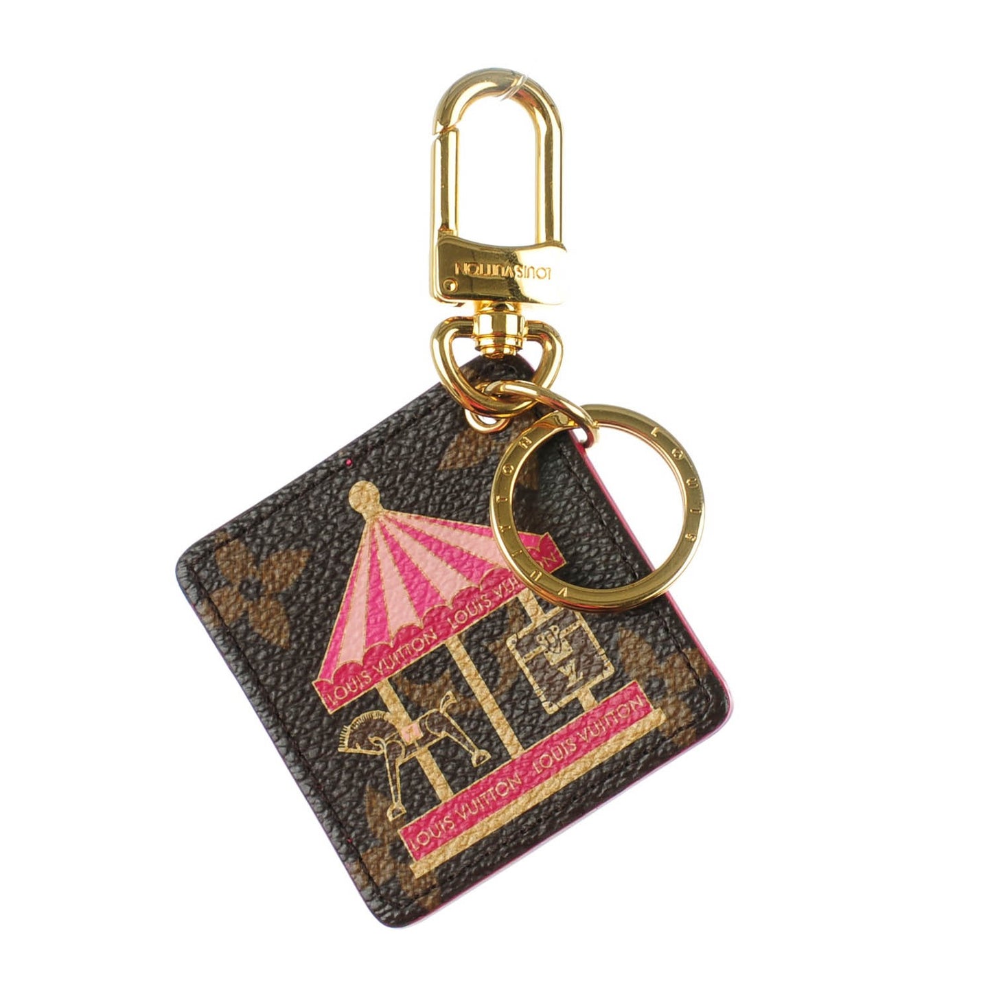 Monogram Illustre Carousel Bag Charm Key Ring Pink