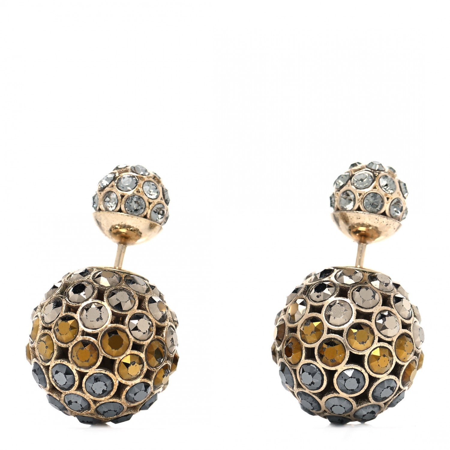 Christian Dior Crystal Mise En Dior Tribal Earrings Gold 1 of 4