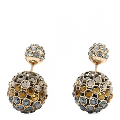 Christian Dior Crystal Mise En Dior Tribal Earrings Gold 1 of 4
