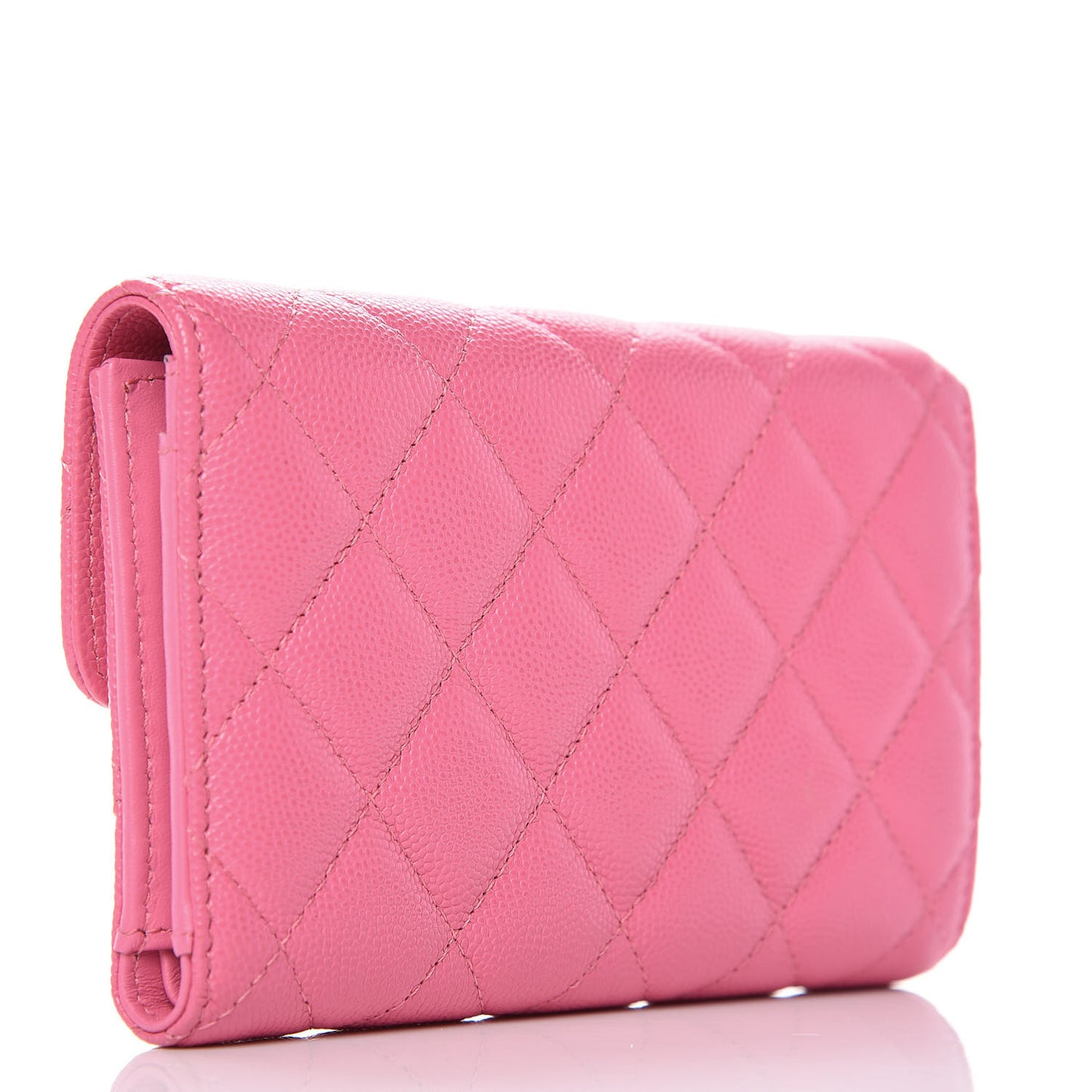 Caviar Quilted Medium Flap Wallet Pink
