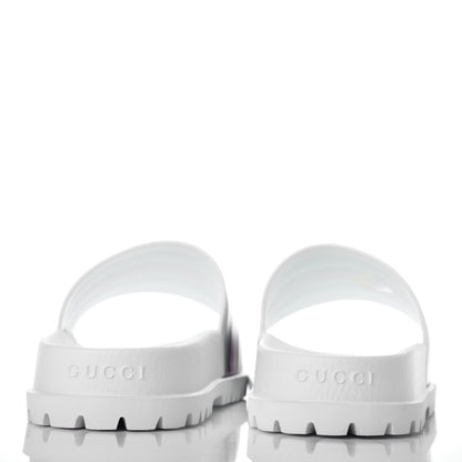 Gucci Rubber Web Mens Lug Sole Slide Sandals 6 Great White Green Red 5 of 8