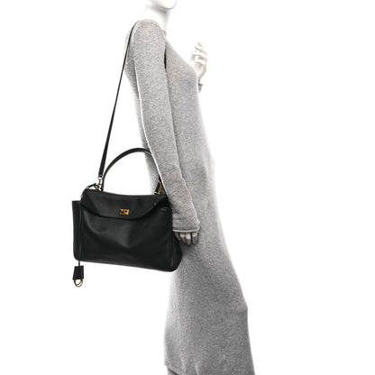 Balenciaga Natural Smooth Calfskin Medium Rodeo Top Handle Handbag  Black 2 of 9