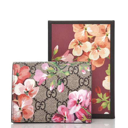 Gucci GG Supreme Monogram Blooms Card Case Beige Multicolor Dry Rose 7 of 7