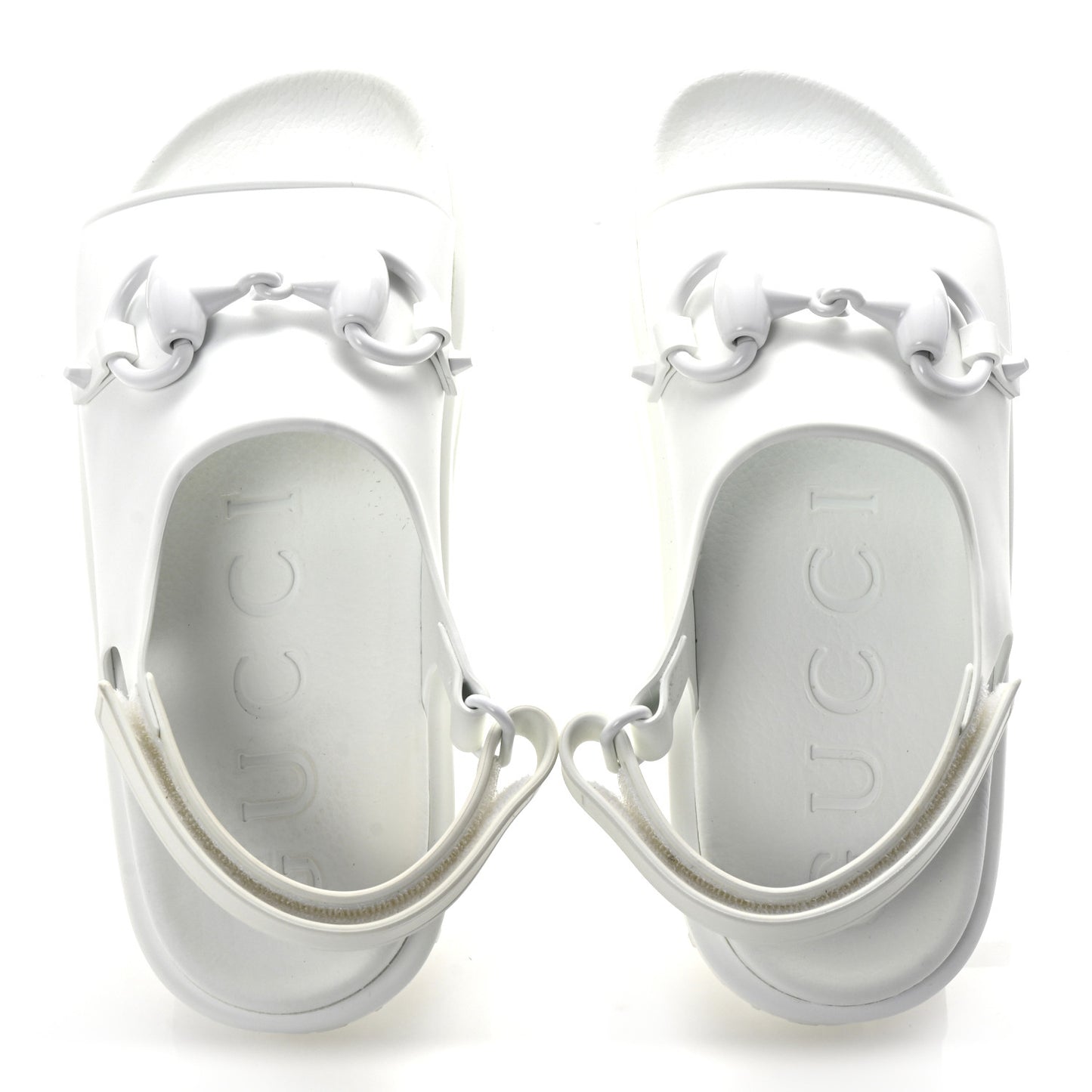 Soft Rubber Horsebit Touch Womens Strapped Sandals 37 Great White
