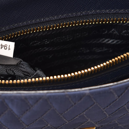 Prada Nylon Tessuto Impuntu Quilted Flap Baltico 8 of 13