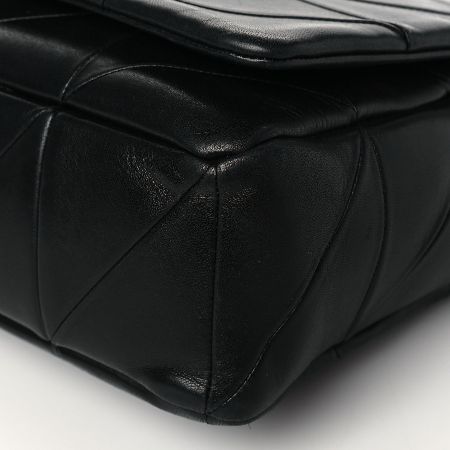Lambskin Patchwork Monogram Large Jamie Black