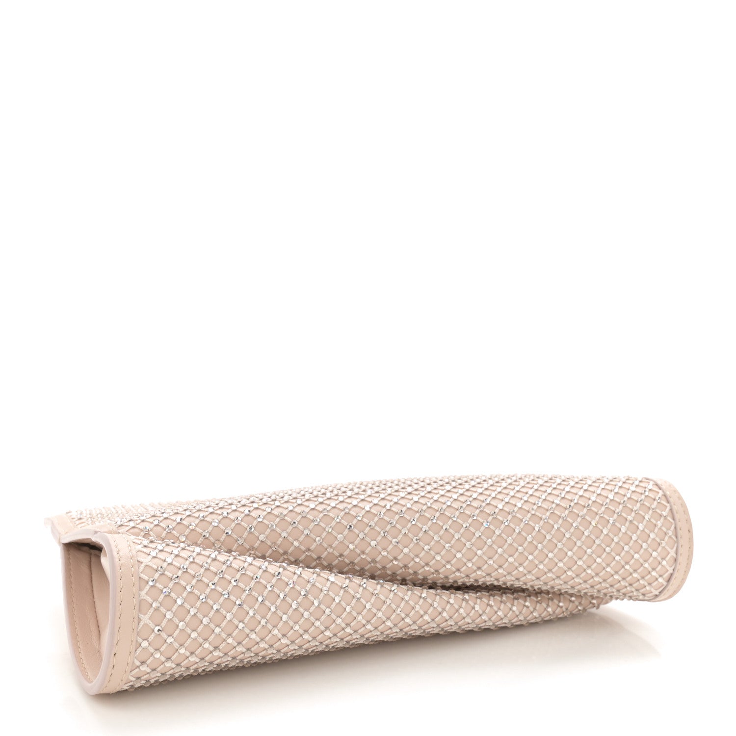 Christian Louboutin Nappa Resille Strass Loubitwist Clutch Leche Light Silk 4 of 9