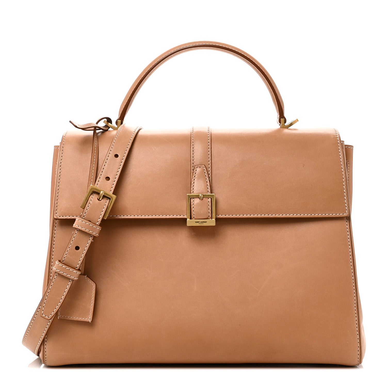 Saint Laurent Smooth Vintage Calfskin Le Fermoir Top Handle Bag Vintage Brown 1 of 9
