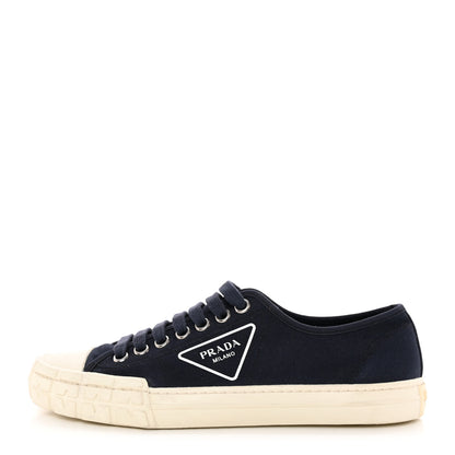 Prada Canvas Triangle Logo Wheel 35mm Sneakers 42 Navy 1 of 14