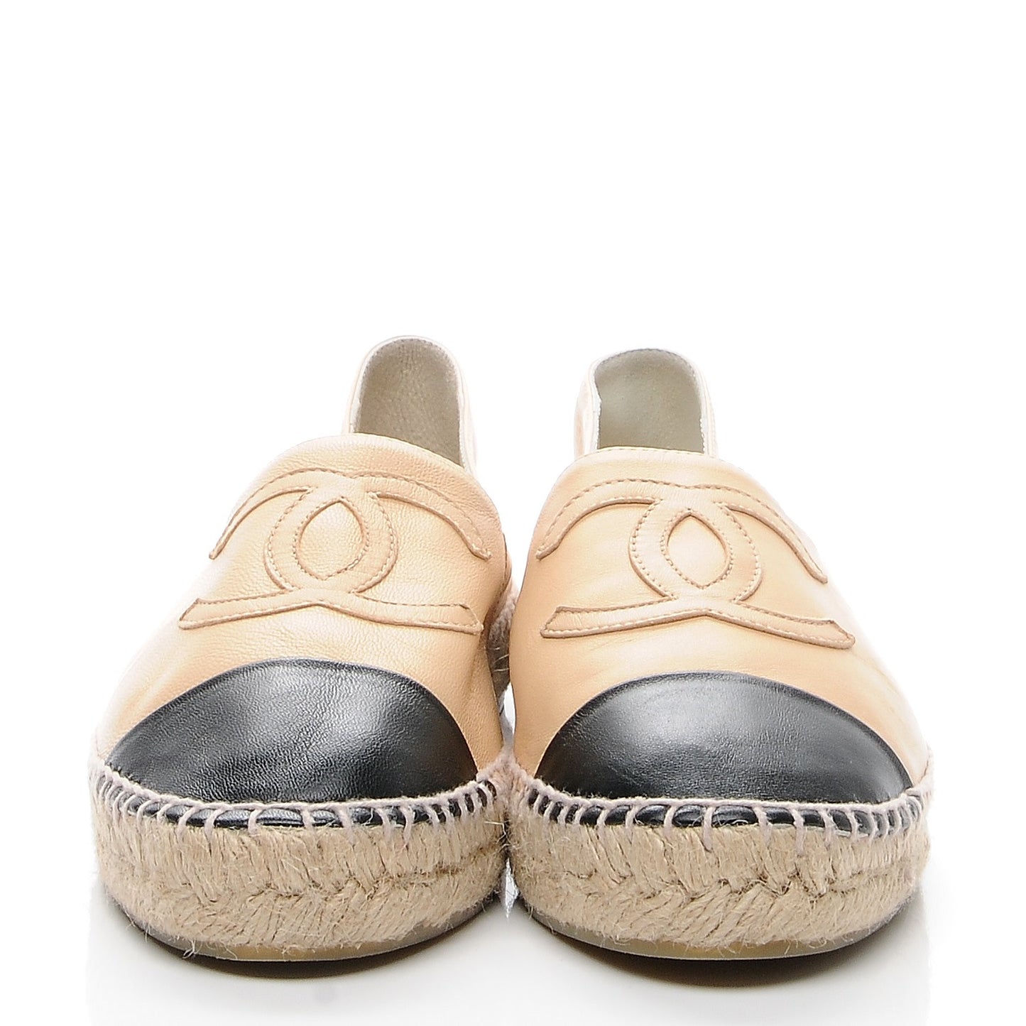 Lambskin CC Espadrilles 38 Beige Black