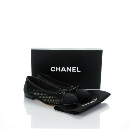 Chanel Knit Ballerina Flats 36.5 Black 7 of 7