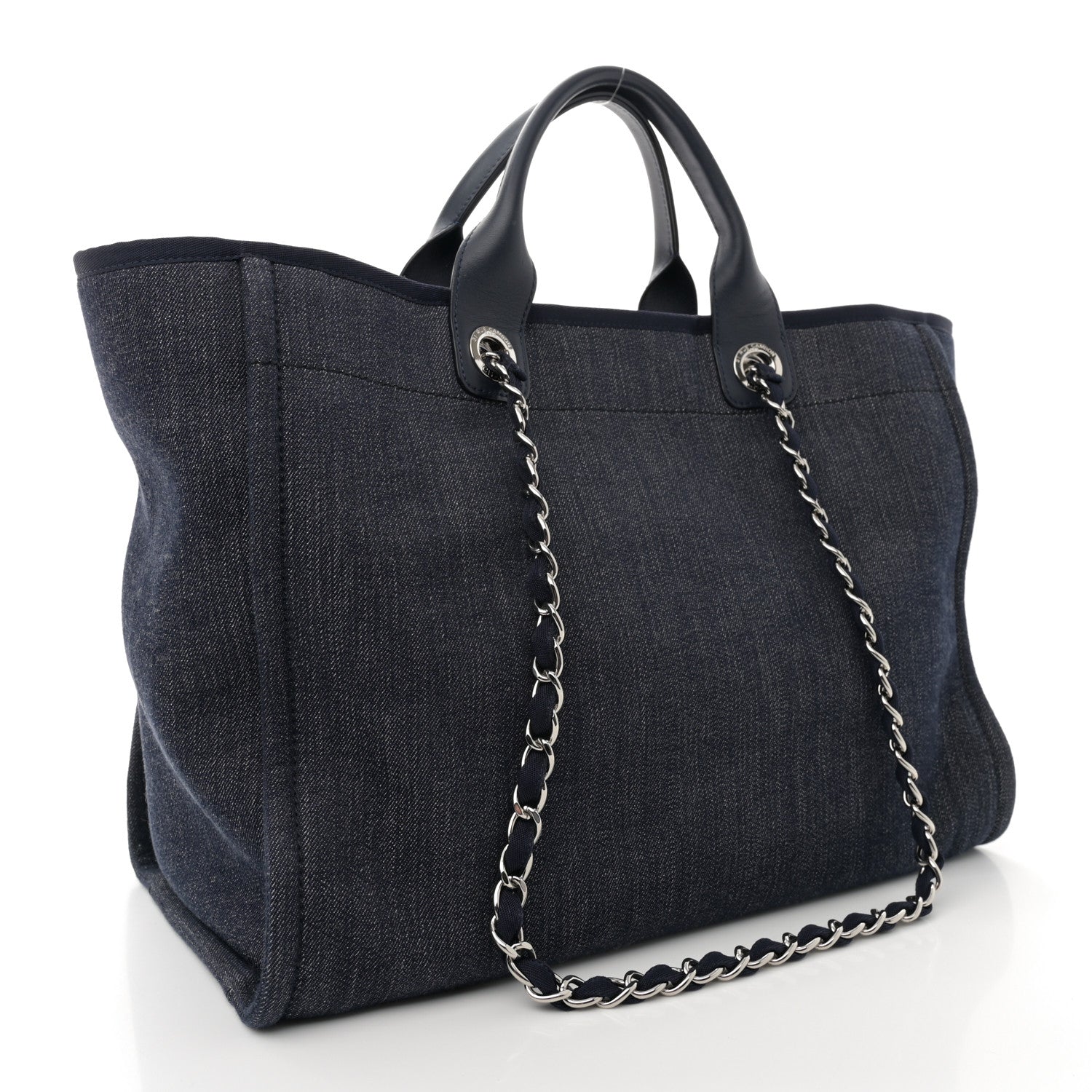 Chanel Denim Large Deauville Tote Dark Blue 3 of 11
