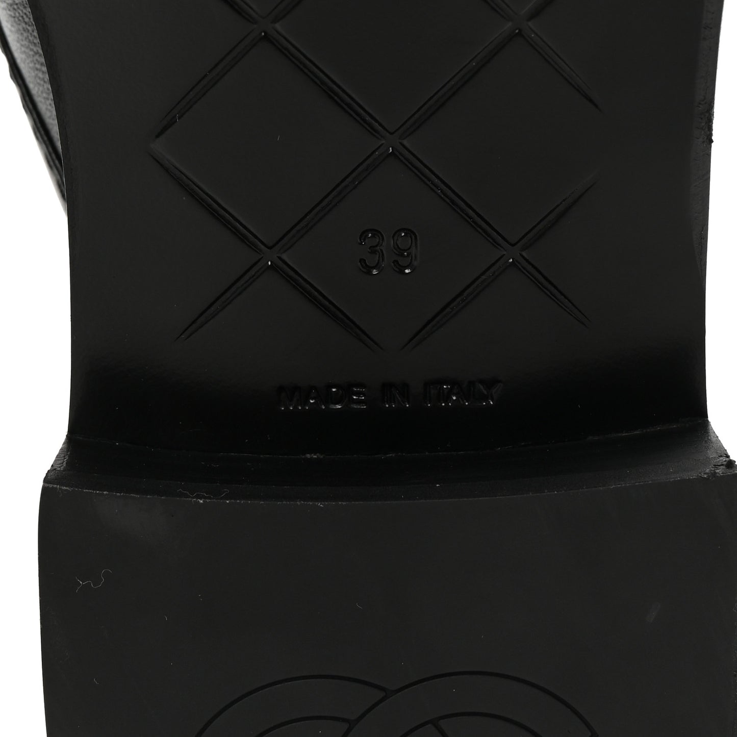 Lambskin Quilted CC Turnlock Mules 39 Black