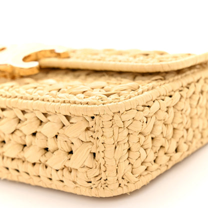 Celine Raffia Triomphe Chain Shoulder Bag Natural 9 of 9