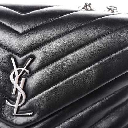 Saint Laurent Calfskin Y Quilted Monogram Medium Loulou Chain Satchel Black 10 of 11