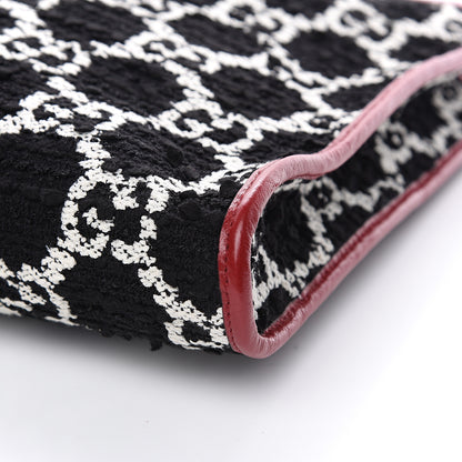 Gucci Tweed GG Monogram Large Rajah Chain Tote Romantic Cherry Black White 9 of 10