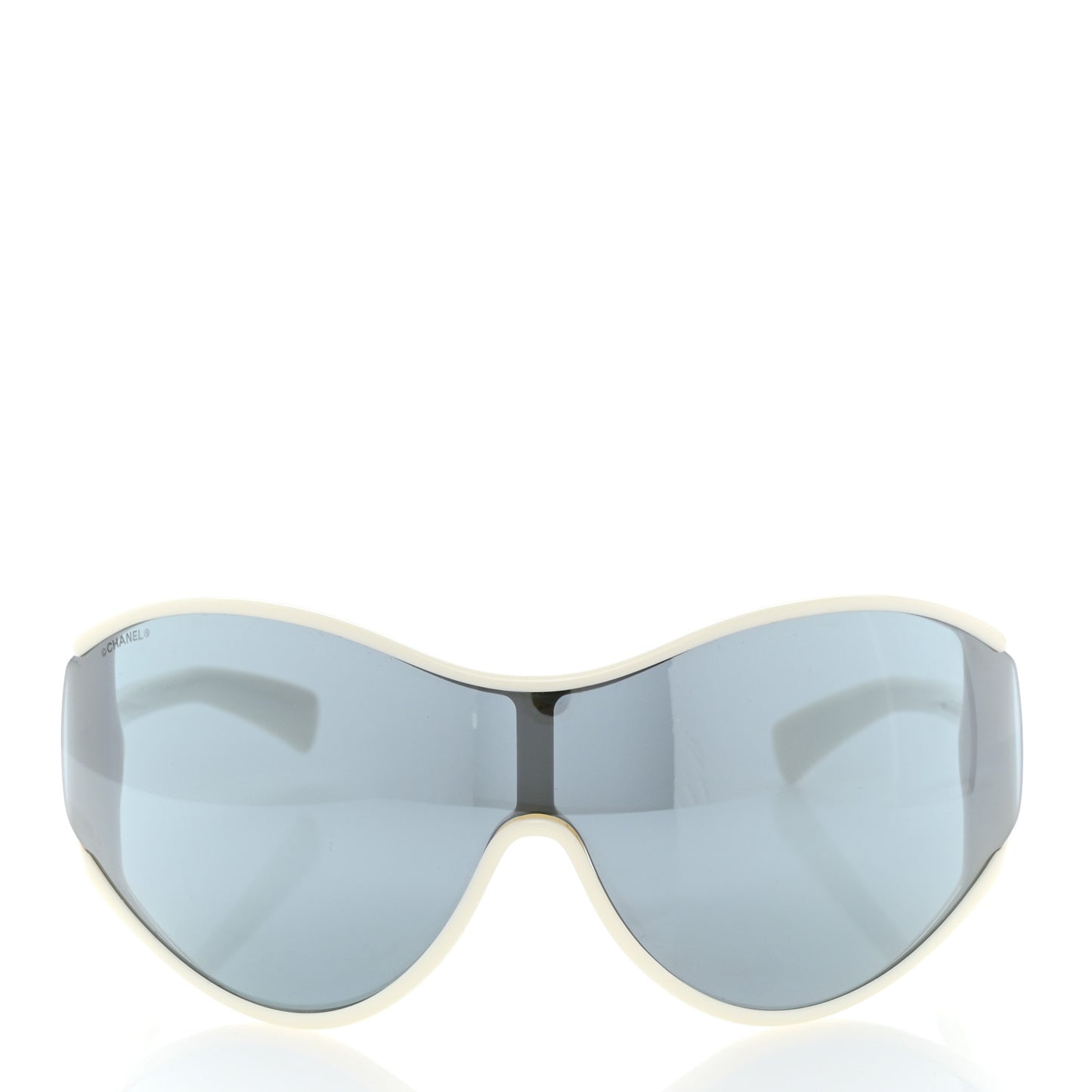 Acetate Mirror Shield Sunglasses 71475 White