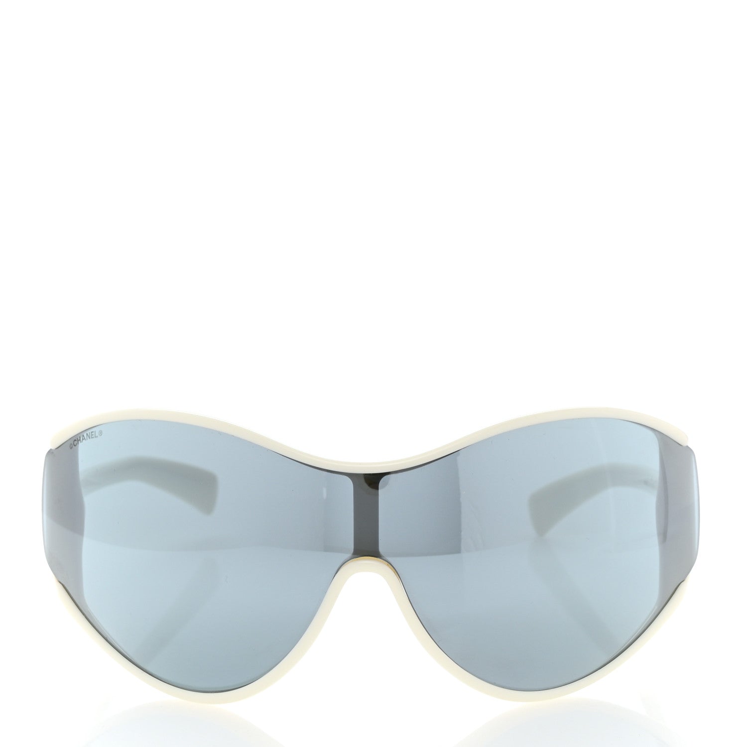 Chanel Acetate Mirror Shield Sunglasses 71475 White 2 of 7