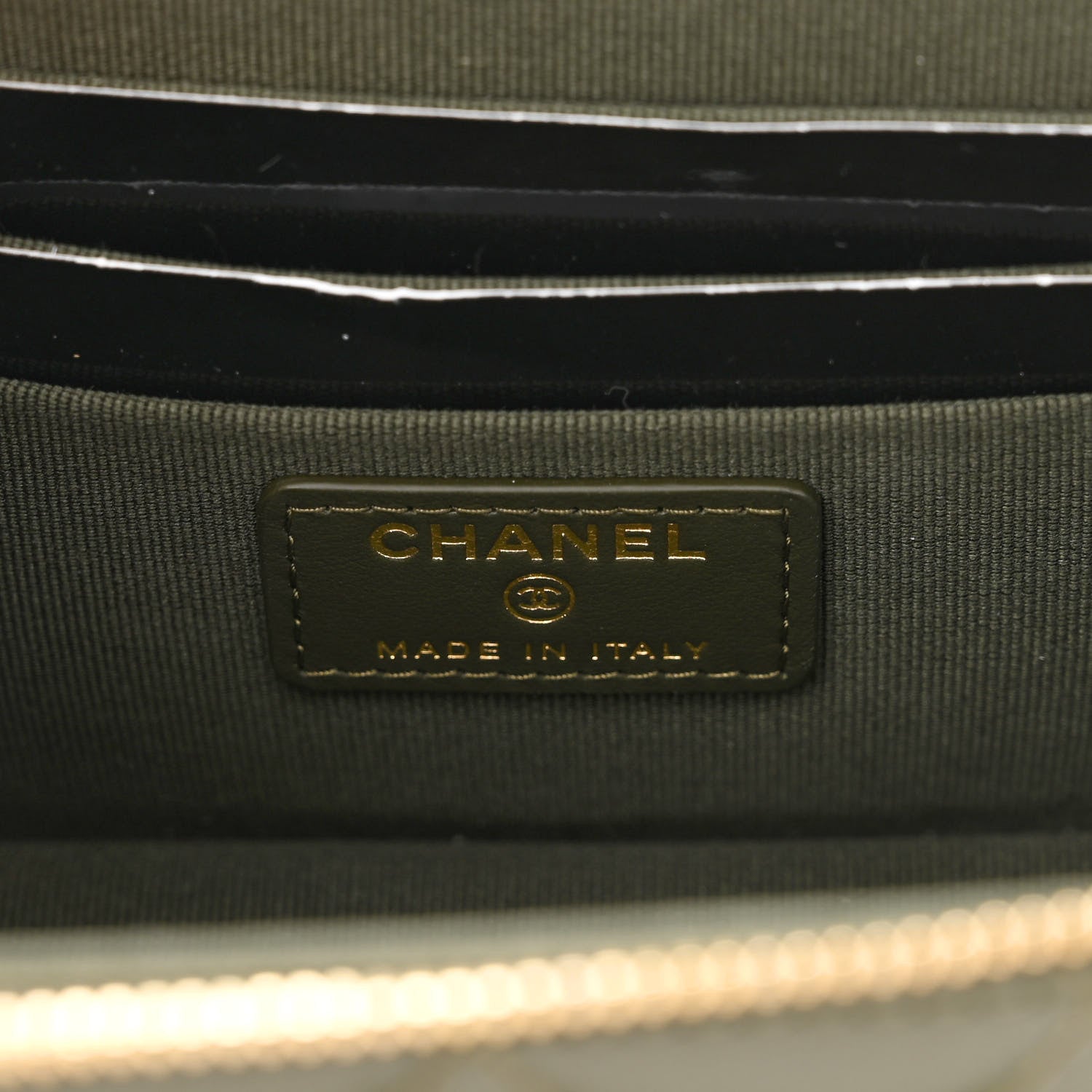 Chanel Lambskin Quilted Polly Pocket East West Top Vanity With Chain Khaki 6 of 11