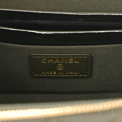 Chanel Lambskin Quilted Polly Pocket East West Top Vanity With Chain Khaki 6 of 11