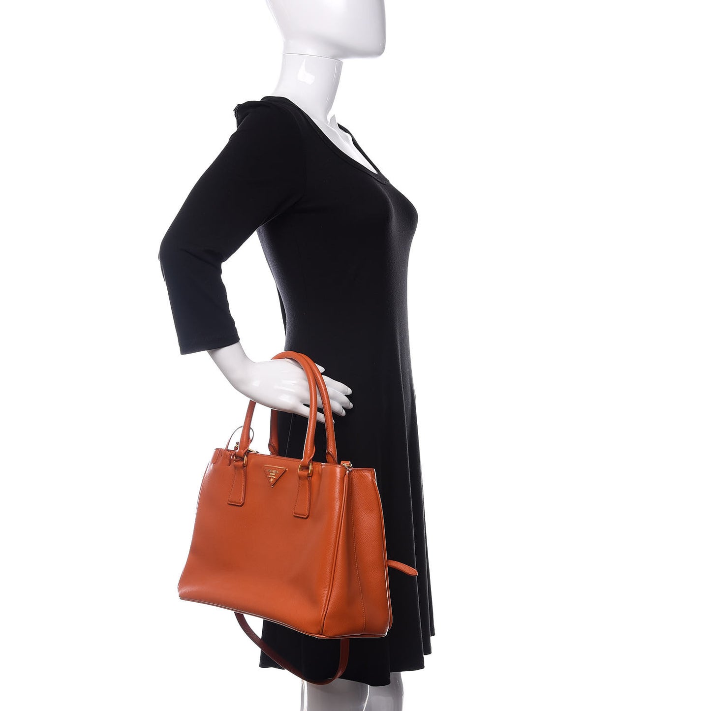 Saffiano Lux Medium Tote Papaya