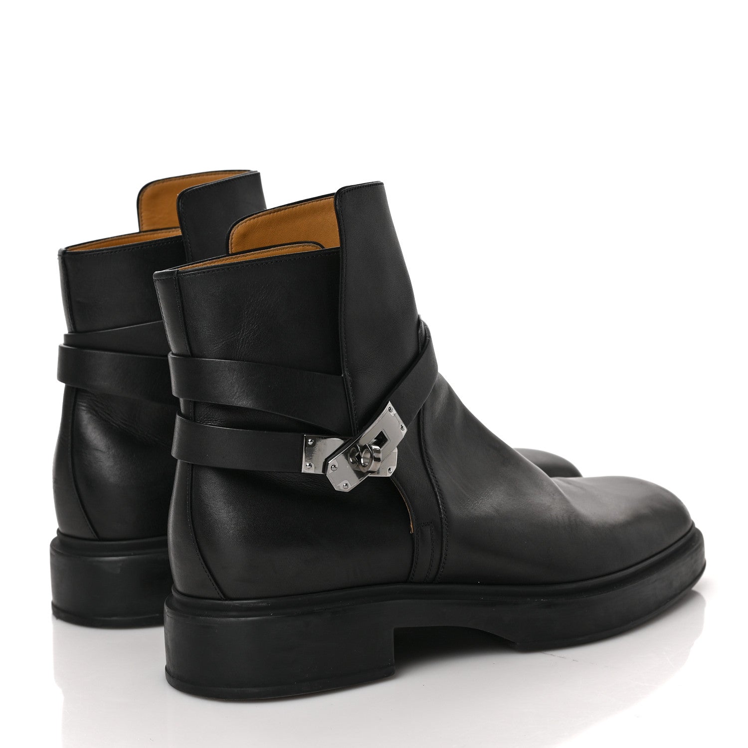 Hermes Calfskin Mens Veo Ankle Boots 42 Black 4 of 8