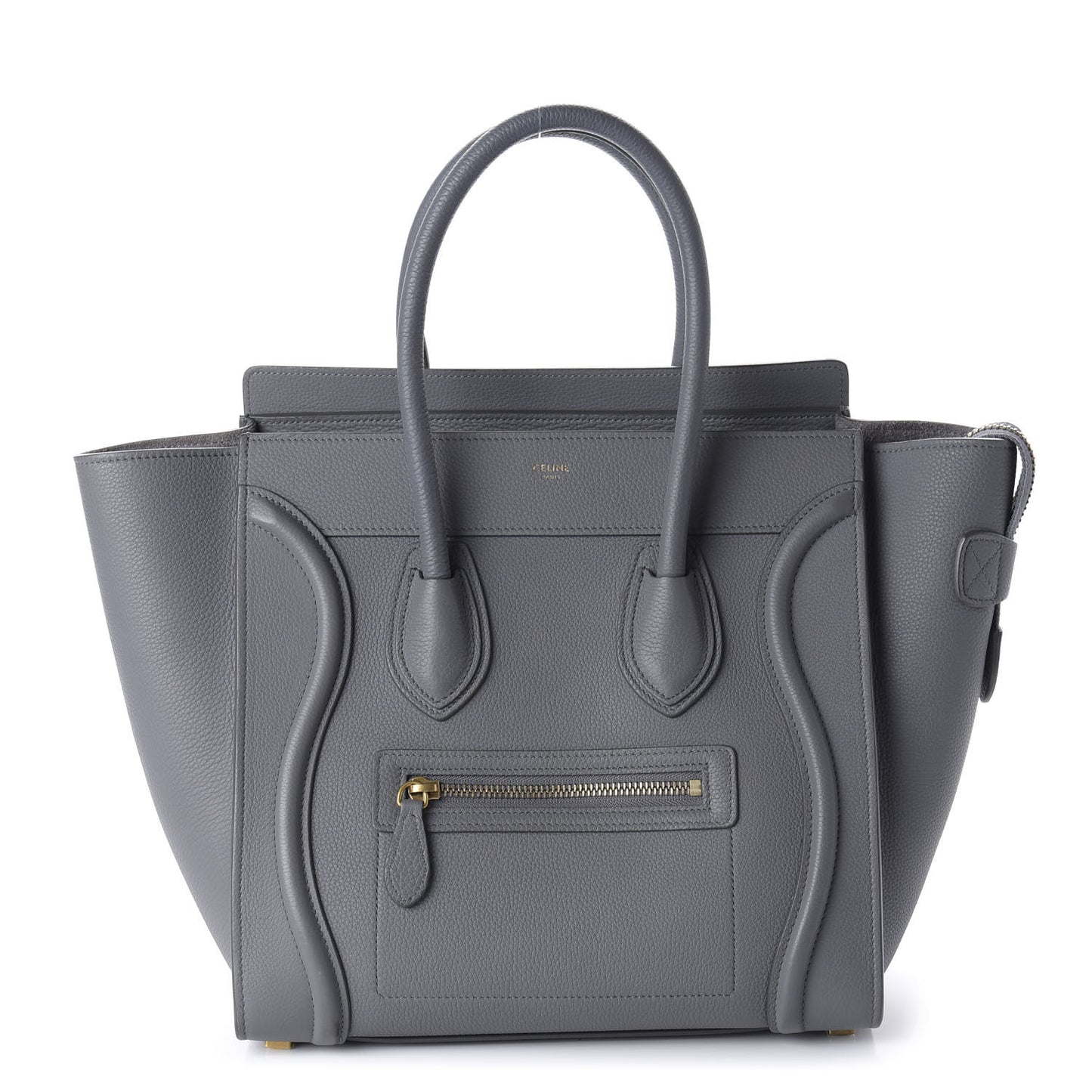 Drummed Calfskin Micro Luggage Kohl