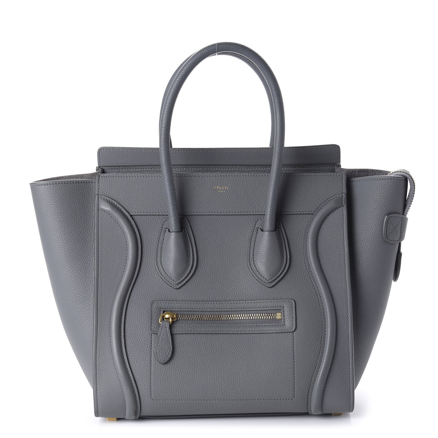Celine Drummed Calfskin Micro Luggage Kohl 1 of 10