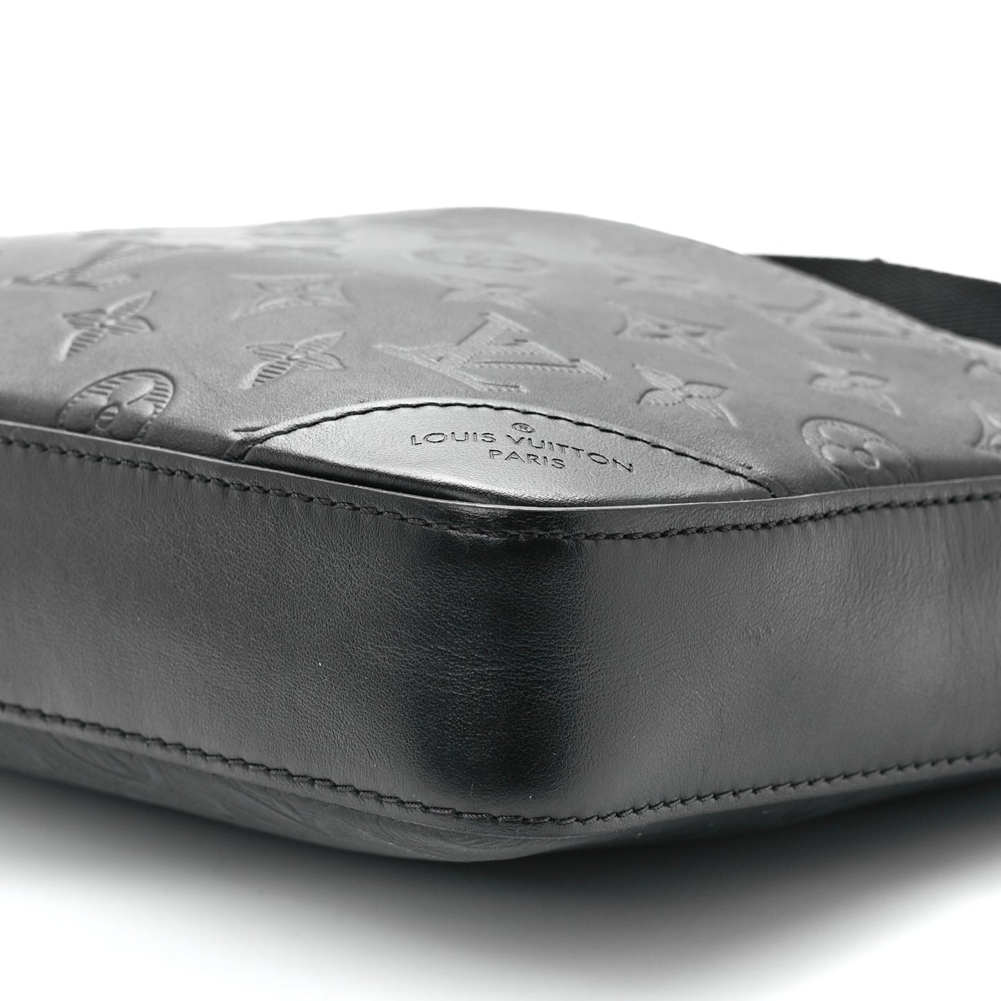 Calfskin Monogram Shadow Duo Messenger Black