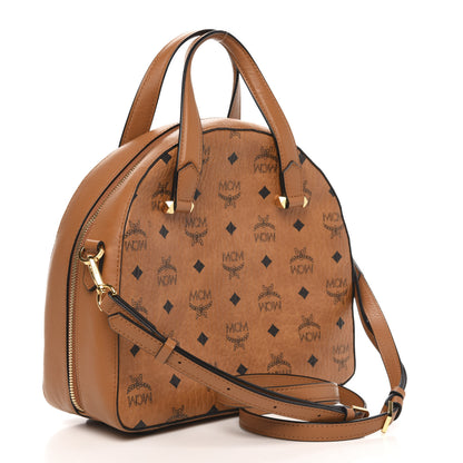 MCM Visetos Medium Half Moon Tote Cognac 3 of 8