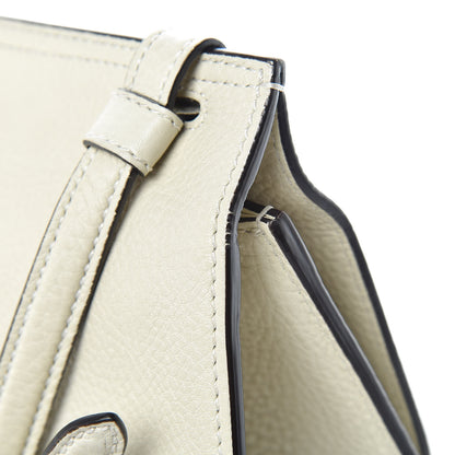 Gucci Pebbled Calfskin Medium Bamboo Daily Flap Shoulder Bag Mystic White 8 of 10