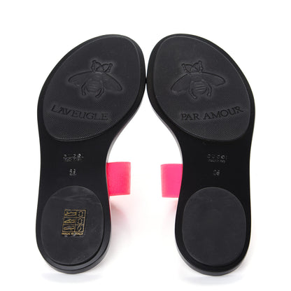 Gucci Calfskin GG Marmont Thong Sandals 36 Fuxia Fluo 6 of 10