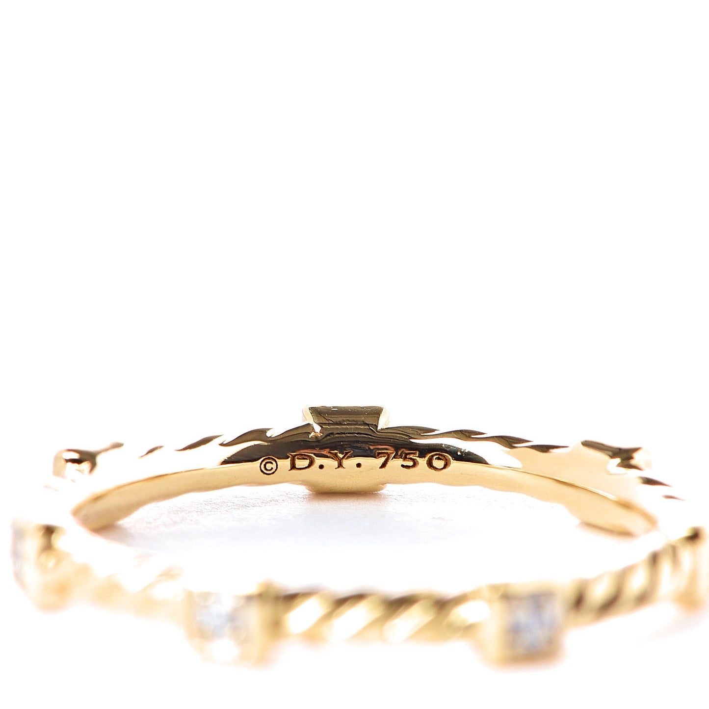18K Yellow Gold Diamond 2mm Cable Collectibles Band Ring 54 7