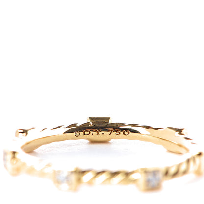 David Yurman 18K Yellow Gold Diamond 2mm Cable Collectibles Band Ring 54 7 4 of 4