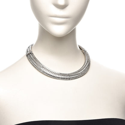 Chanel Crystal Choker Necklace Silver 2 of 5