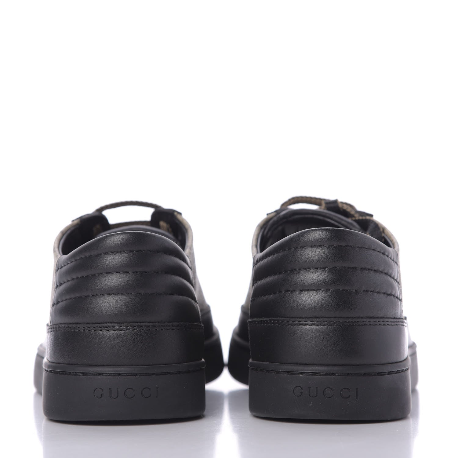 Gucci GG Supreme Monogram Mens Low Top Sneakers 8 Black Beige Ebony 7 of 11