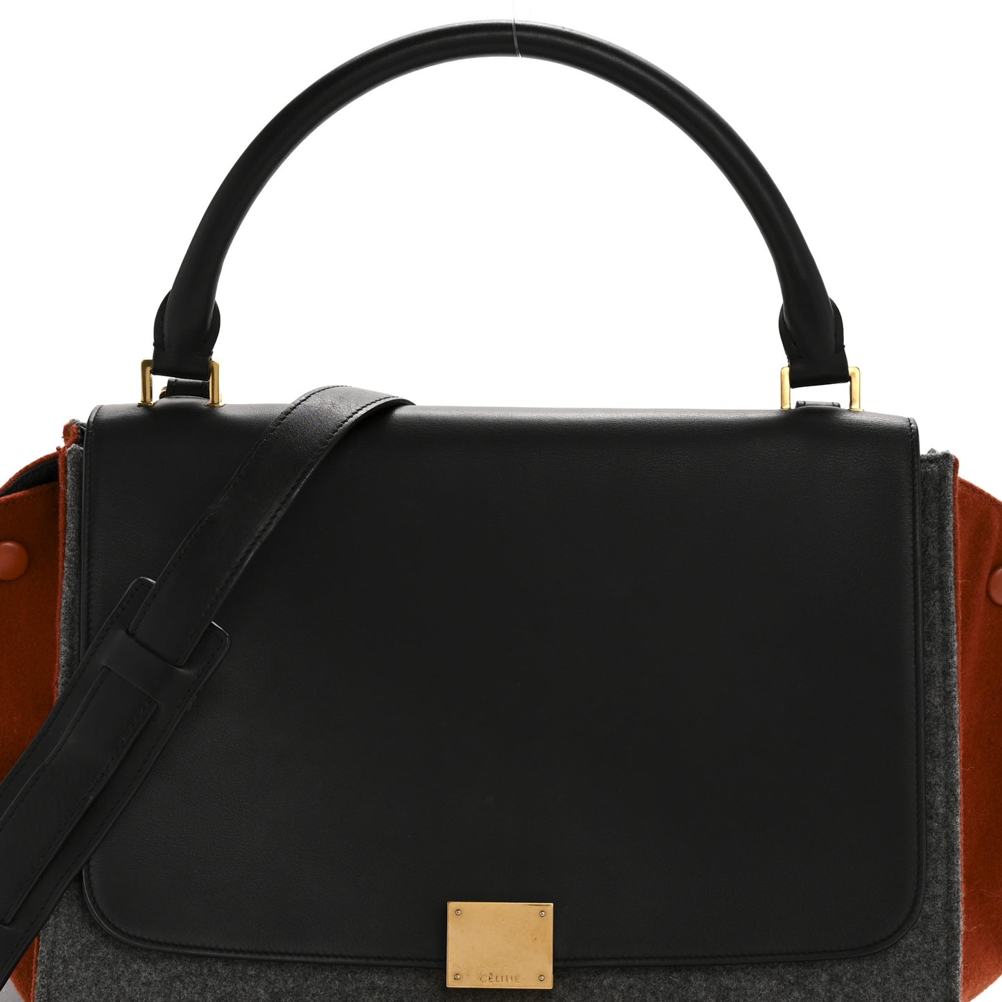 Felt Smooth Calfskin Tri-color Medium Trapeze Brick