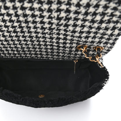 Chanel Shearling Tweed Jumbo Single Flap Black White 5 of 10