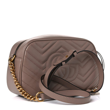 Gucci Calfskin Matelasse Small GG Marmont Chain Shoulder Bag Porcelain Rose 3 of 11