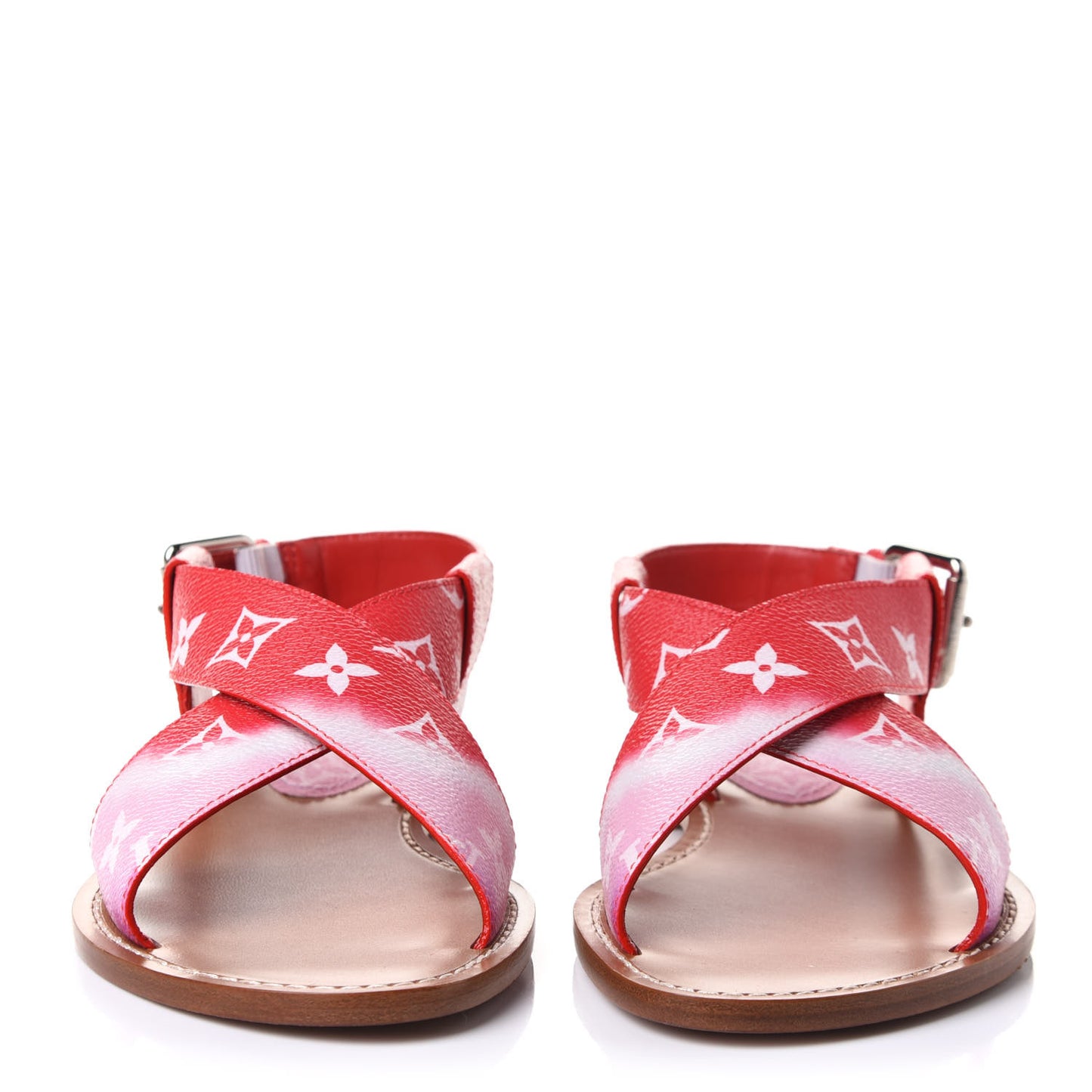 Monogram Escale Palma Flat Sandals 36 Rouge