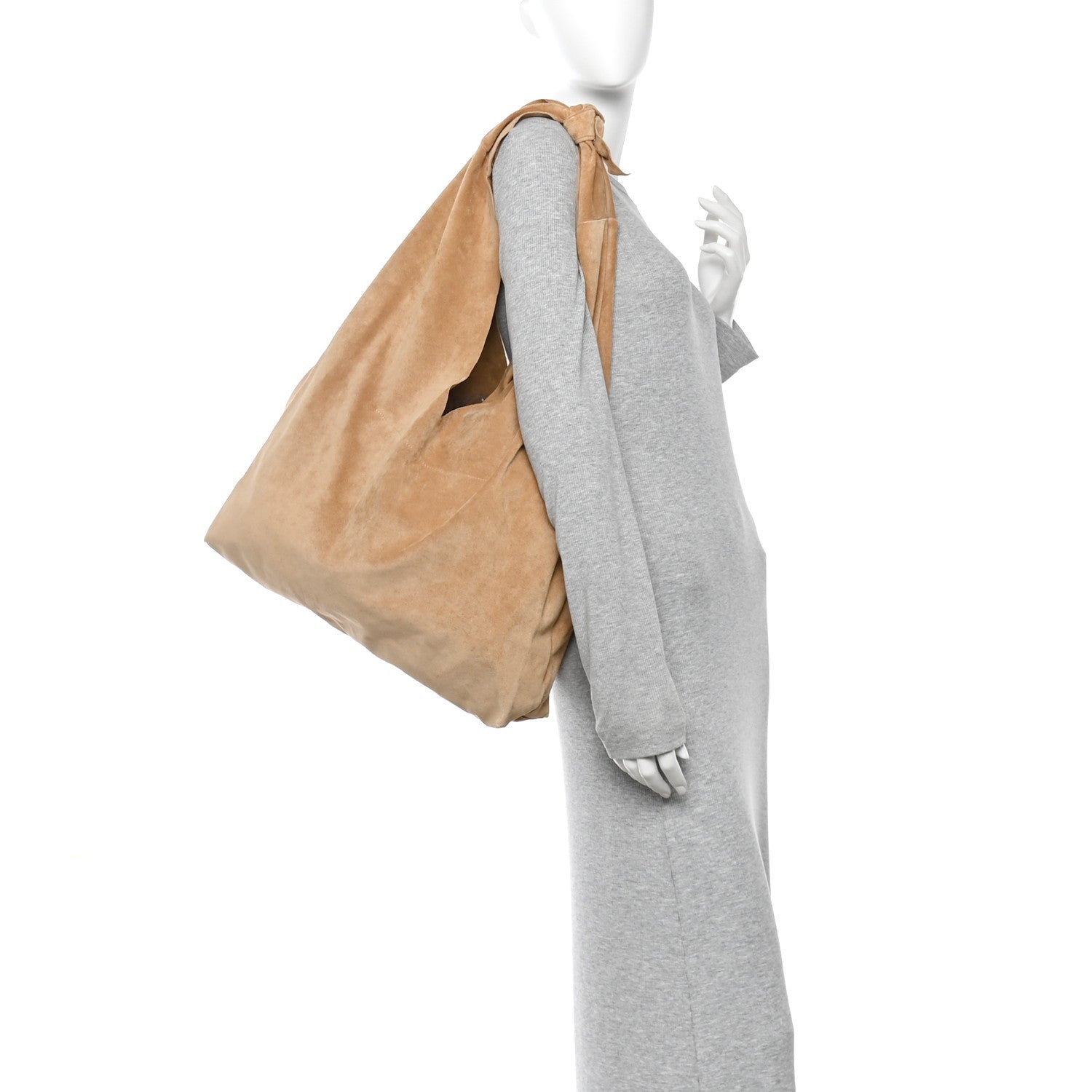 The Row Suede Bindle Bag Warm Beige 3 of 17