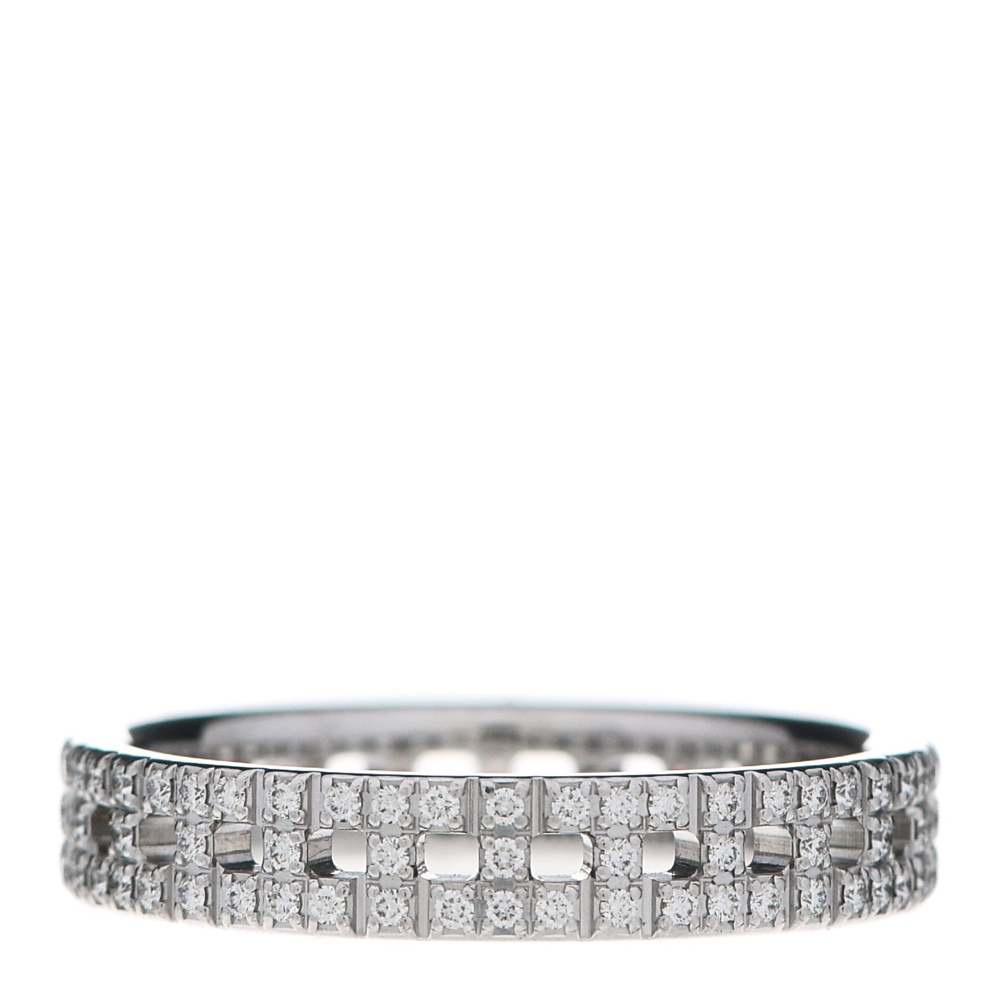 18K White Gold Diamond T True Narrow Band Ring 50 5.25